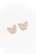Sparkling Butterfly Stud Earrings - £13.81 GBP