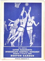 Boston Garden 1950 MA interscholastic basketball Tourn program sporting collect - £19.91 GBP