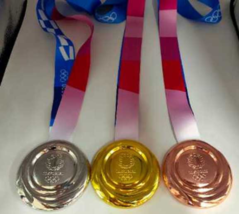  Tokyo 2020 Olympic Medals Set: Gold/Silver/Bronze with the Silk Logo Ri... - $89.00