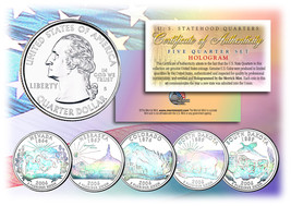 2006 US Statehood Quarters HOLOGRAM *** 5-Coin Complete Set *** w/Capsules &amp; COA - £12.39 GBP