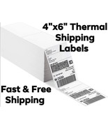 1000 4 x 6 Fanfold Direct Thermal Shipping Labels White Rollo Zebra Prin... - £13.81 GBP