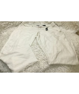Dollhouse Women White Pants RAW HEM Sz 18 Zipper /Rope Belt 4 Pocket Rel... - £14.92 GBP