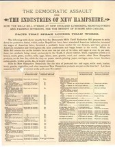 1888 NH broadsheet McKinley tariff bill industries Democratic tariff pol... - £10.96 GBP