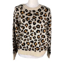 Knox Rose Leopard Sweater Medium Crew Pullover New - £23.09 GBP
