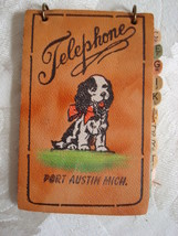Vntage Telephone Memo Book W/ Dog ~ Port Austin, Michigan - £8.25 GBP