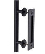 12 in. L Modern Rustic Black Satin Nickel Sliding Barn Door Handle Pull - €27,19 EUR