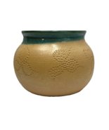 Hand Made Studio Art Pottery Yellow and Green Vase/Pot Signed - $14.24