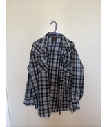 Plains Western Wear Mens XXL Tall Blue Plaid Pearl Snap Long Sleeve Cowb... - $370.09 MXN
