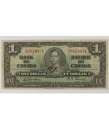 1937 Canada Un Dollar Billets de Banque Fin (F) État Gordon-Towers P #58b - $285.14 CAD