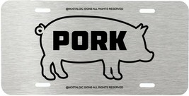 Pig Pork Hog Farmer Assorted Colors White Aluminum Metal License Plate 1 - £7.07 GBP