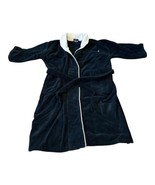 Nautica Shawl Collar Terry Black &amp; White Robe Lounge Jacket One Size New - $1,186.15 MXN