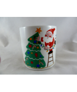 Vintage Avon Santa Reindeer Christmas Tree and Lights Holiday Mug 12 oz. - £7.90 GBP