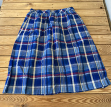 Joan rivers NWOT Women’s Madras Plaid Midi Skirt Size PM Blue S9 - $19.79