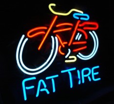 Fat Tire Bicycle Beer Bar Neon Light Sign 16&quot; X 14&quot; - £398.87 GBP