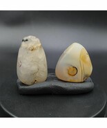 Ancienne Amulette Pendentifs Perles d&#39;Agate Blanche Soleimani Ancien LOt... - €38,36 EUR