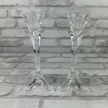An item in the Pottery & Glass category: Cristal D'arques Lead Crystal Candle Stick Holders Footed 8.5" France Set of 2