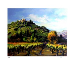 Jennie Tomao &quot;Wine Country&quot; Serigraph (Silk Screen) - £154.97 GBP