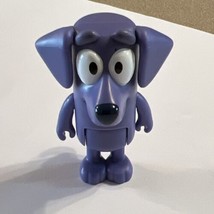 Jean Luc Bluey Caravan 2.5&quot; Play Figure Poseable Purple Dog Rare Replacement - $19.75