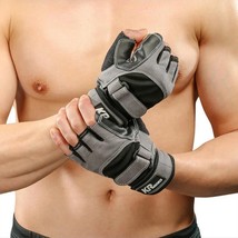 Summer Men Half Finger Anti Slip Outdoor  Cycling Glove Palm PU Leather cer  Fit - £86.96 GBP