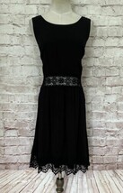 Xhilaration Dress Juniors Black Sleeveless Sheath Crochet Waist Zipper S... - $22.40
