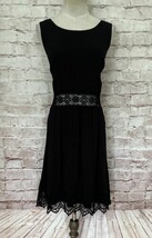 Xhilaration Dress Juniors Black Sleeveless Sheath Crochet Waist Zipper Size L - £22.38 GBP