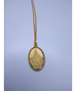 Militia Mary Immaculate Necklace Pendant Catholic Virgin Mary Gold Tone - $263.34 MXN