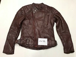 Vintage Motorcycle Leather Jacket in Wine Label 46 Armpit/armpit 18&quot; (mc... - £57.67 GBP