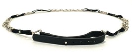 Fashion Chain Belt-Fabric, Metal, Faux Leather - Black/Silver - 34-36 in... - $12.19