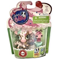 Sweetest Littlest Pet Shop LPS # 3126 Brown Pink Cow Sprinkles #3127 Lad... - £23.59 GBP