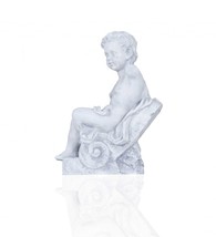 Vintage Look Off White Boy Sitting Statue - $169.29