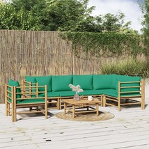  Garden Lounge Set Natural brown Bamboo Sectional Modular - $18,972.45 MXN