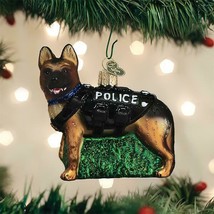 Old World Christmas K-9 Dog Police Dog Glass Christmas Ornament 12546 - £17.59 GBP