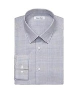 Calvin Klein Men&#39;s Steel Slim Fit Stretch Dress Shirt Blue Multi-17.5 32/33 - $683.74 MXN