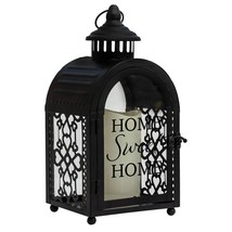 Led candle Lantern in Black Tin - Home Sweet Home - £30.05 GBP