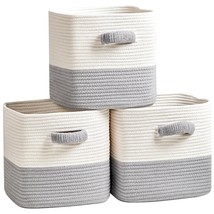 Storage Cube Baskets For Organizing- 3 Pack- 11 Inch Square Baskets For ... - £54.13 GBP