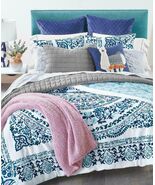 NEW MARTHA STEWART 2PC TWIN/TWINXL BLUE COMFORTER SET 100% COTTON MANDAL... - $189.99