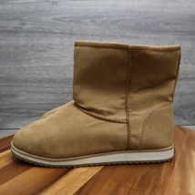 Casual Shoes Womens 6 Tan Suede Cozy Faux Fur Shearling Pull on Winter Boot - £23.72 GBP