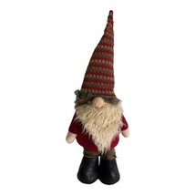 Christmas Gnome with Adjustable Legs Red Sweater Hat Beard Holiday 16&quot; -... - $34.90