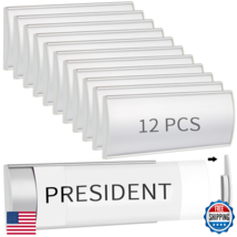 Therwen 12 Pcs Aluminum Office Door Wall Name Plate Holder 8"x3" Adhesive - $70.33