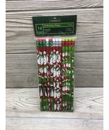 One package total of 12 Christmas Pencils Holiday Time Snowman Santa Pen... - €4,25 EUR