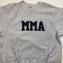 Maine Maritime Academy MMA Premium Reverse Weave Gray Cadet Crewneck Swe... - $49.49