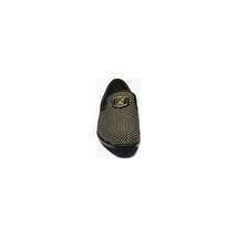 Stacy Adams Men Shoes Swagger Studded Slip On Satin Black Gold 25228-715 image 2