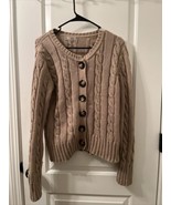 Old Navy Perfect Fit Women&#39;s Brown Button Up Cropped Sweater Cardigan Si... - £32.36 GBP