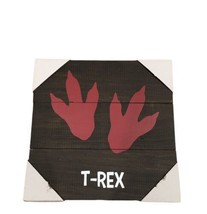 T-Rex Tracks Wood Wall Decoration For Childs Bedroom - £9.65 GBP