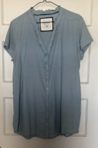 Sonoma Lifestyle Sky Blue Button-Up Blouse Size L Sonoma - $25.49 CAD