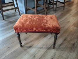 Vintage Mid Century Modern upholstered Rectangle Footstool Ottoman 22 x ... - $59.40