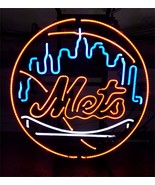 MLB New York NY Mets Baseball Beer Bar Neon Light Sign 18&#39;&#39; x 18&#39;&#39; - £390.13 GBP