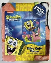 nickelodeon SpongeBob SQUAREPANTS Jumping Jellyfish 40&quot; x 50&quot; Silky Soft... - £18.82 GBP