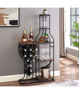 Wine Rack: 11 Bottle, 5 Tier, Hanging Glasses - $1,979.91 MXN