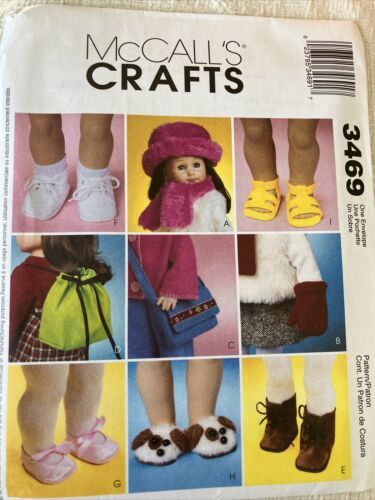 McCall's Doll Accessories Pattern 3469 Size 18" UNCUT - $10.39